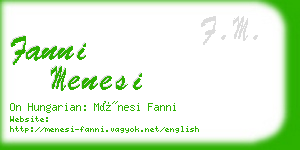 fanni menesi business card